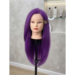 Đầu Manocanh MOLLYHAIR Tóc Màu Tím Khói Sang Trọng - Hỗ Trợ Học Cắt Tóc, Nhuộm Màu 2
