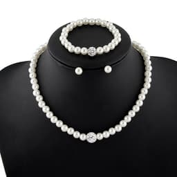 Set Trang Sức Cô Dâu Ngọc Trai 3 Món – Vòng Cổ Vòng Tay Khuyên Tai Ngọc Trai Sang Trọng Dự Tiệc Cưới 5