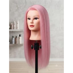 Đầu Manocanh MOLLYHAIR Tóc Dài Thẳng Màu Hồng Pastel Đầu Giả Tập Cắt, Duỗi, Tạo Kiểu Chuyên Dụng Cho Salon & Học Viên 1