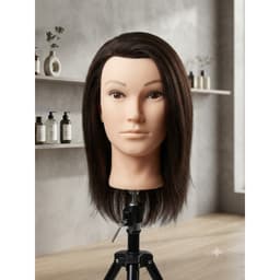 Đầu Manocanh MOLLYHAIR Tóc Nâu Tự Nhiên Dài Thẳng Đầu Giả Tập Cắt, Duỗi, Tạo Kiểu,Chuyên Dụng Cho Salon & Học Viên 1