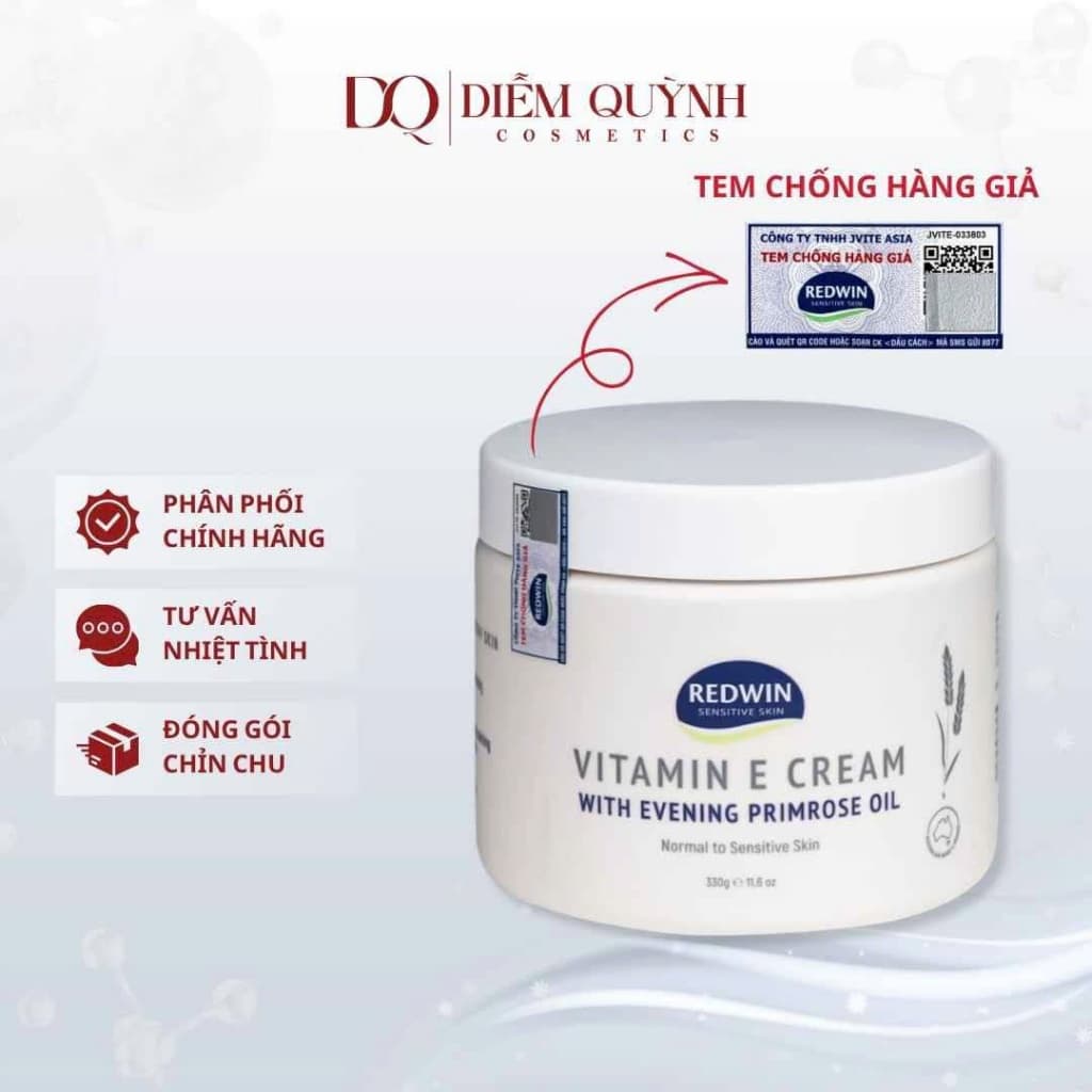 Kem dưỡng da mềm mịn REDWIN Vitamin E Cream 300g-330g Úc