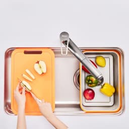 Chậu Rửa Bát Konox Tari Smart 7047PP Inox SUS304 Chống Xước 1 Hố Cao Cấp 700x470mm Lắp Âm Bàn Đá 4