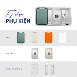 Chậu Rửa Bát Konox Tari Smart 7047PP Inox SUS304 Chống Xước 1 Hố Cao Cấp 700x470mm Lắp Âm Bàn Đá 7