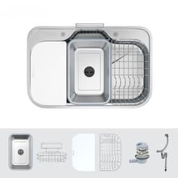 Chậu Rửa Bát Konox Tari Smart 7851 Inox POSCO SUS304 1 Hố Chống Xước Smart Kèm Đủ Phụ Kiện 3