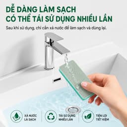 [COMBO 5 VIÊN] Miếng Tẩy Cặn Canxi Bể Cá Cửa Kính, Viên Tẩy Cặn Canxi Cửa Kính 2 Mặt Chà Cặn Nước Rong Rêu BEPXINH 3
