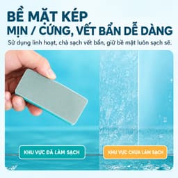 [COMBO 5 VIÊN] Miếng Tẩy Cặn Canxi Bể Cá Cửa Kính, Viên Tẩy Cặn Canxi Cửa Kính 2 Mặt Chà Cặn Nước Rong Rêu BEPXINH 5