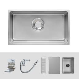 Chậu Rửa Bát Kluger KU8844FS Plus 1 Hố Inox 304 POSCO 880x445mm Bề Mặt Linen Chống Xước Chính Hãng 2