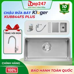 Chậu Rửa Bát Kluger KU8844FS Plus 1 Hố Inox 304 POSCO 880x445mm Bề Mặt Linen Chống Xước Chính Hãng 1