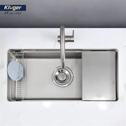 Chậu Rửa Bát Kluger KU8844FS Plus 1 Hố Inox 304 POSCO 880x445mm Bề Mặt Linen Chống Xước Chính Hãng 6
