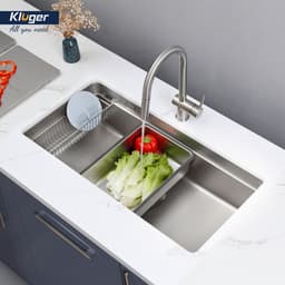 Chậu Rửa Bát Kluger KU8844FS Plus 1 Hố Inox 304 POSCO 880x445mm Bề Mặt Linen Chống Xước Chính Hãng 5