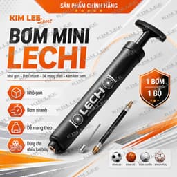 Bơm bóng mini LECHIG - Bơm bóng cầm tay mini cao cấp, Bơm bóng đá, bóng rổ, bóng chuyền hơi... 2