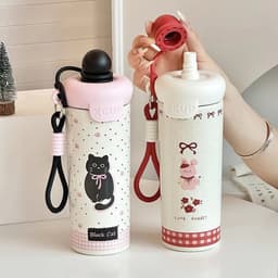 Bình giữ nhiệt inox 316 600ml họa tiết dễ thương, giữ nhiệt lâu 5
