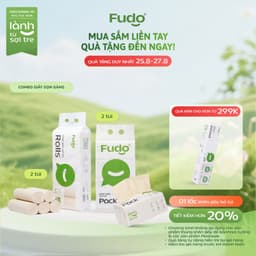 [COMBO 4 TÚI] Khăn giấy Fudo 3 lớp 100% sợi tre tự nhiên không tẩy trắng (2 Không Lõi, 2 Để Bàn) 1
