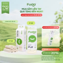 [COMBO 4 TÚI] Khăn giấy Fudo 3 lớp 100% sợi tre tự nhiên không tẩy trắng (2 Không Lõi, 2 Treo Tường) 1