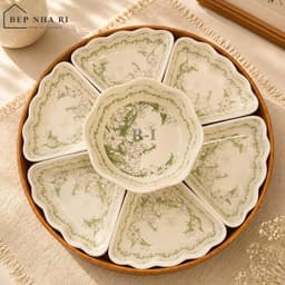 [ BepNhaRi ] Bộ Bát Đĩa Mặt Trời Thắp Hương Gia Tiên họa tiết HOA DÀNH DÀNH – NÉT ĐẸP TRUYỀN THỐNG TRONG MỖI GIA ĐÌNH 2