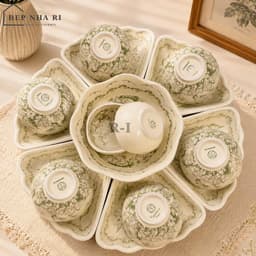 [ BepNhaRi ] Bộ Bát Đĩa Mặt Trời Thắp Hương Gia Tiên họa tiết HOA DÀNH DÀNH – NÉT ĐẸP TRUYỀN THỐNG TRONG MỖI GIA ĐÌNH 4