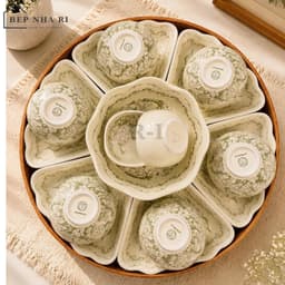 [ BepNhaRi ] Bộ Bát Đĩa Mặt Trời Thắp Hương Gia Tiên họa tiết HOA DÀNH DÀNH – NÉT ĐẸP TRUYỀN THỐNG TRONG MỖI GIA ĐÌNH 3