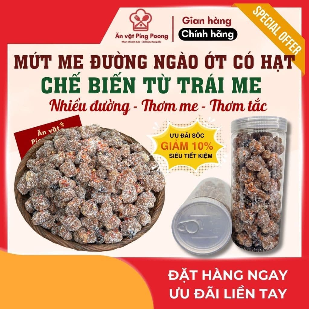 Me Ớt Đường Thơm Tắc Có Hạt - Vị Chua Ngọt, Mặn Cay Hoà Quyện Truyền Thống
