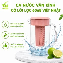 Ca Nước Có Quai Cầm Lõi Lọc Trà Trái Cây GD59 - Bình Nước Lọc Có Nắp Và Lõi Lọc Ngăn Côn Trùng 1