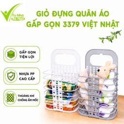 Giỏ Đựng Quần Áo Thông Minh Treo Tường Nhựa Việt Nhật GD68 - Giỏ Đựng Đồ Gấp Gọn Dán Tường Tiện Lợi 1