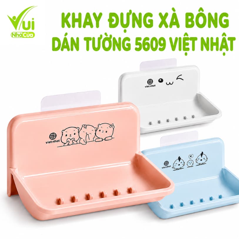 Kệ Đựng Xà Phòng Dán Tường Nhựa Cao Cấp Việt Nhật GD80 - Khay Đựng Xà Bông Dán Tường Nhà Tắm Nhà Bếp