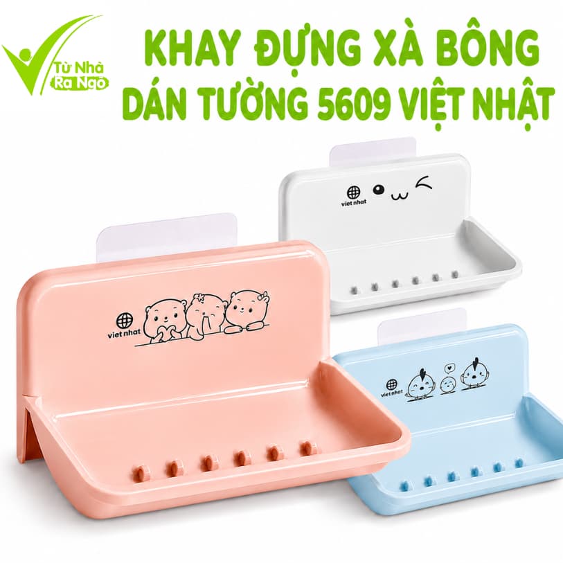Kệ Xà Phòng Gắn Tường Không Khoan Nhựa Đựng Xà Phòng GD80 - Giá Để Xà Phòng Dán Tường Thoát Nước