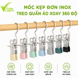 Móc Phơi Đồ Lót Chống Gió Tiện Lợi Kẹp Đơn Inox GD84 - Móc Kẹp Inox Treo Tất Vớ Chịu Lực Chống Gỉ 1
