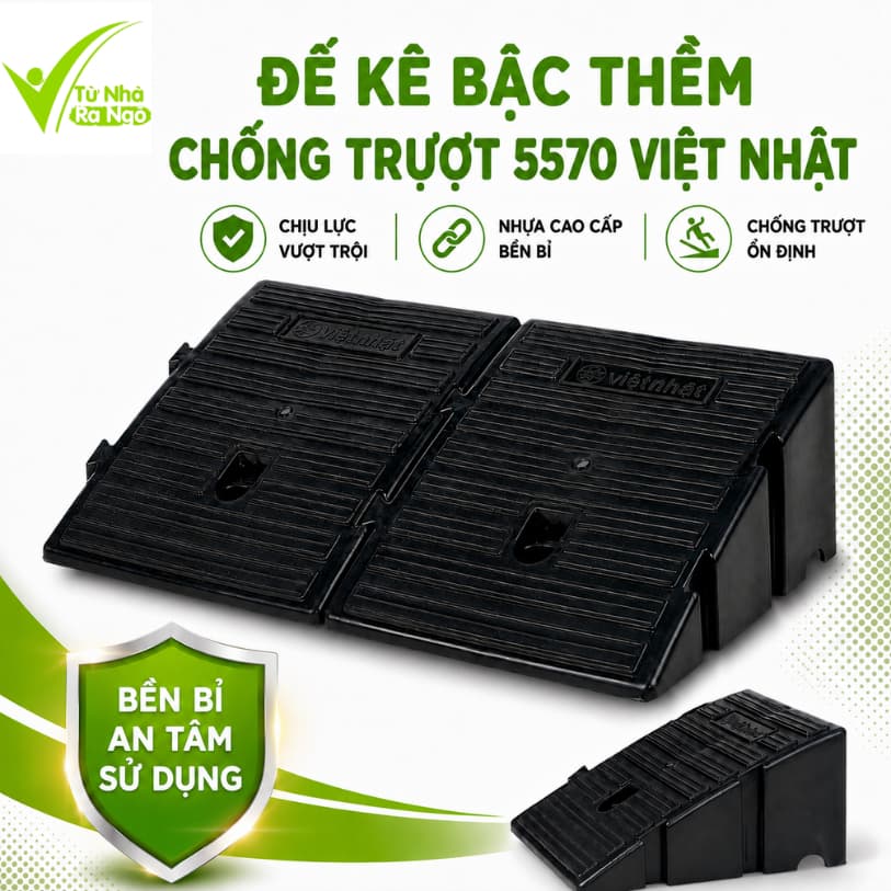 Đế Dốc Kê Bậc Thềm Việt Nhật Chất Liệu Nhựa Bền Bỉ GD94 - Đế Nhựa Dốc Lên Xuống Bậc Thềm Chịu Tải