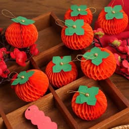 Sét 10 / 5 Lồng Đèn QUẢ HỒNG nhỏ làm cành hồng Trang Trí Trung Thu,trường học,nhà cửa nhà hàng,quán cà phê,treo cành mai 4