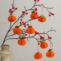 Sét 10 / 5 Đèn Lồng QUẢ HỒNG nhỏ mini Trang Trí Trung Thu,trường học,nhà cửa nhà hàng,quán cà phê,treo cành mai,cành đào 2
