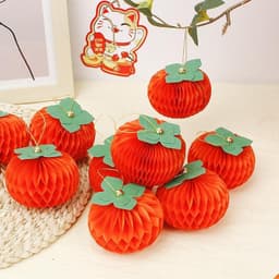 Sét 10 / 5 Đèn Lồng QUẢ HỒNG nhỏ mini Trang Trí Trung Thu,trường học,nhà cửa nhà hàng,quán cà phê,treo cành mai,cành đào 9