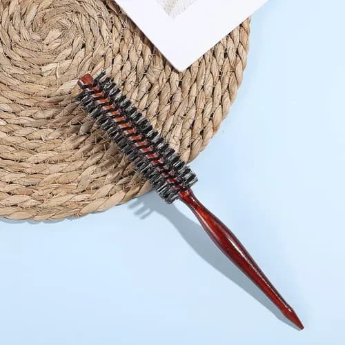 Lược Tròn MOLLYHAIR Tạo Phồng Cán Gỗ Chống Tĩnh Điện, Tạo Kiểu Tóc Xoăn Tự Nhiên, Chống Rối Tóc