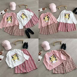 Set bộ thu đông cho bé gái, quần áo dài tay cho bé gái, áo cotton quần ống rộng 10-30kg Anhkids23 8