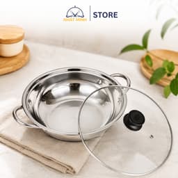 Nồi Lẩu Inox Cao Cấp Nắp Kính Cường Lực Tay Cầm Cách Nhiệt Chắc Chắn An Toàn, Nồi Nấu Lẩu, Nấu Canh 4