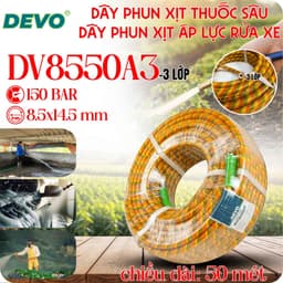 Dây phun xịt áp lực cao devo 8.5mmx14.5mm 5 lớp chất liệu nhựa pvc, áp lực tối đa 300 bar, dài 10m, 15m, 20m 1