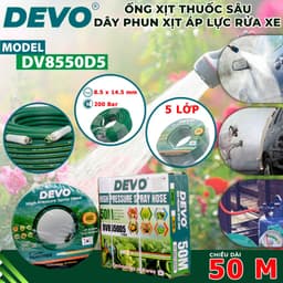 Dây phun xịt áp lực cao devo 8.5mmx14.5mm 5 lớp chất liệu nhựa pvc, áp lực tối đa 300 bar, dài 10m, 15m, 20m 4