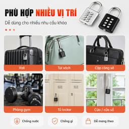 🏮COD🏮Khóa mã số bằng thép không gỉ, khóa cửa, khóa mã số 8 chữ số, chống thấm nước, chống gỉ, chắc chắn và bền. 3