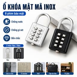 🏮COD🏮Khóa mã số bằng thép không gỉ, khóa cửa, khóa mã số 8 chữ số, chống thấm nước, chống gỉ, chắc chắn và bền. 6