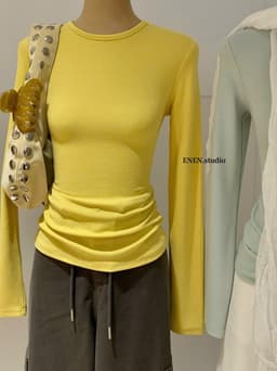 𝑨𝒏𝒏 𝑺𝒕𝒖𝒅𝒊𝒐 [SẴN] / Áo Thun Nữ Trơn Dài Tay 𝐄𝐍.𝐄𝐍 10919 Cổ Tròn Dáng Ôm Body Cotton Co Giãn Basic 8