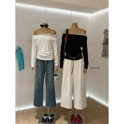 𝑨𝒏𝒏𝑺𝒕𝒖𝒅𝒊𝒐 /𝐄𝐍𝐄𝐍/ Áo Thun Trễ Vai Nữ Dài Tay Phối Lưới 10733 Nhún Vai Form Ôm Tôn Dáng Kiểu Hàn Quốc 2