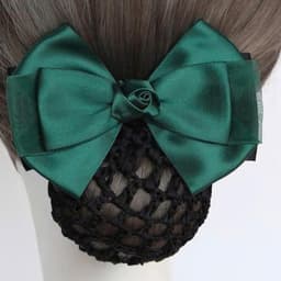 Kẹp tóc có chụp lưới đính nơ dubochic 10cm thời trang công sở thanh lịch 1