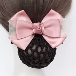 Kẹp tóc có chụp lưới đính nơ dubochic 10cm thời trang công sở thanh lịch 3