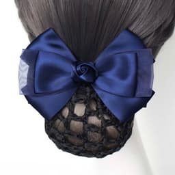 Kẹp tóc có chụp lưới đính nơ dubochic 10cm thời trang công sở thanh lịch 4