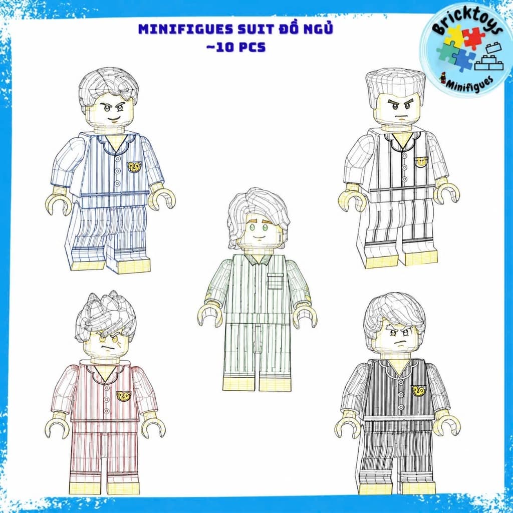[ Có Sẵn ] Đồ chơi mô hình nhân vật Spinzsu Set Đồ Ngủ - 10pcs