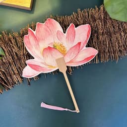 Quạt Cầm Tay Hoa Sen Nghệ Thuật – Quạt Lá Sen Mini Chụp Ảnh, Phụ Kiện Áo Dài Cô Dâu, Trang Trí Cổ Phong 4