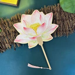 Quạt Cầm Tay Hoa Sen Nghệ Thuật – Quạt Lá Sen Mini Chụp Ảnh, Phụ Kiện Áo Dài Cô Dâu, Trang Trí Cổ Phong 6
