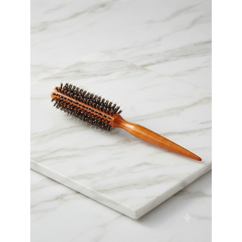 Lược Tròn Cán Gỗ Có Chuôi Nhọn MOLLYHAIR Chuyên Dụng Tạo Phồng Chân Tóc Lô Sấy Uốn Cúp Salon Cao Cấp