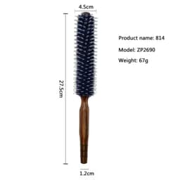 Lược Tròn Cán Gỗ Tự Nhiên MOLLYHAIR Lông Mềm Hạt Bi Chuyên Dụng Uốn Phồng Chân Tóc, Lô Sấy Salon Cao Cấp 3