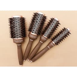 Lược Tròn MOLLYHAIR Tạo Kiểu Tóc Cao Cấp Nano Technology Ceramic Ionic Cán Nâu - Lược Sấy Phồng, Uốn Cúp Salon Đủ Size 1