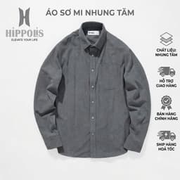 Áo Sơ Mi Hippolis Nhung Tăm Cao Cấp, Phom Chuẩn, Tông Màu Sang Trọng 1